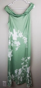 Neu mit Etikett Damen-Midikleid Large grün weiß Blumenmuster - Bild 1 von 11