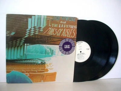JONI MITCHELL Miles Of Aisles WHITE LABEL PROMO Double LP 1974 ASYLUM Ab-202 - Image 1 of 4