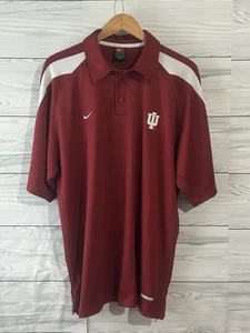 Nike Hombres Talla Grande L Indiana University Hoosiers NCAA Rojo Polo Camisa b389 - Imagen 1 de 3