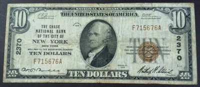 1929 $10 The Chase National City Bank Of The City Of New York, New York F715676A - Image 1 of 4