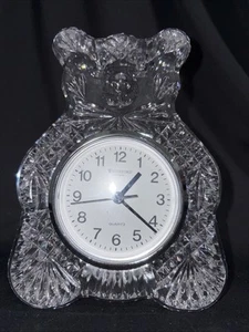 Waterford Crystal Teddy Bear Clock Working (C) - Picture 1 of 7