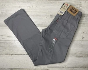 Levi's Boys 511 Slim Fit Soft Brushed Pants Gray Size 12 Reg 26x26 NWT - Picture 1 of 13