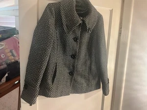 Giacca Debenhams nero/bianco check misto lana taglia 12 - Foto 1 di 4