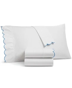 Martha Stewart Collection Scalloped 400 Thread Count Size Twin New - Picture 1 of 2