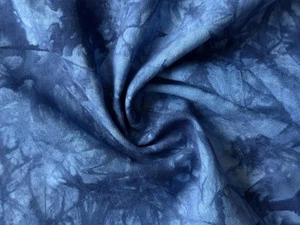 Tessuto Per Cucire In Lino E Rayon Tie Dye DENIM - Foto 1 di 6