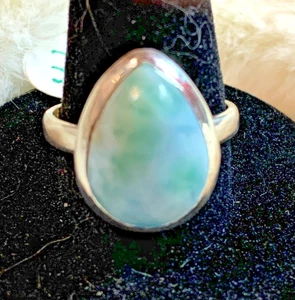Larimar Edelstein Ring Karibik Sterling Größe 9 R-3012 - Bild 1 von 5