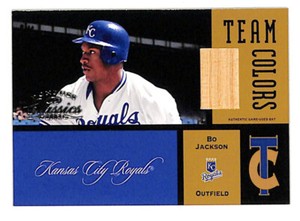2004 Donruss Classics Bo Jackson Team Colors 32/50 Bat Relic Card Royals 