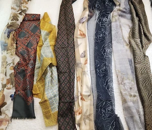 8pc LOT Womens Neck Scarves Fashion Vintage Classy Old Money Light Weight - Picture 1 of 7