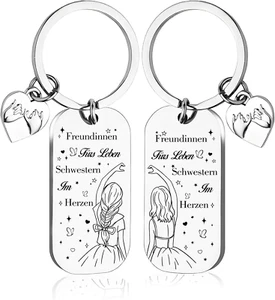 Freundinnen Geschenk Beste Freundin Geschenke - 2 Stück Schlüsselanhänger Schwes - Bild 1 von 12