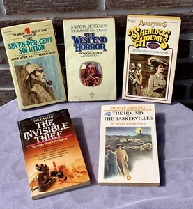 Lot 5 Vintage Sherlock Holmes Pbs Hound Of Baskerville Seven Per-Cent Solution + - Picture 1 of 11