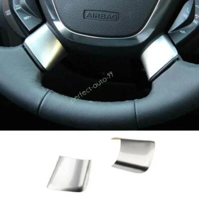 Cubierta inferior de chapa de volante de acero plateado para Ford Focus 2012-2013 2014 2 piezas Foto 1 de 4