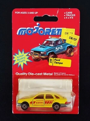 Majorette Ford Sierra / #272 / Amarillo con tampos rojos / Hecho en Francia Foto 1 de 4
