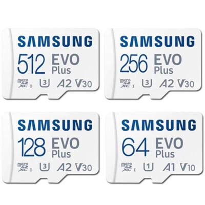 SAMSUNG EVO PLUS A2 C10 micro SD SDHC SDXC CARD 512GB 256GB 128GB 64GB 130MB LOT - Image 1 of 2