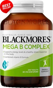 Mega B Complex 200 Tablets Supports Energy & Healthy Stress Response Daily - Picture 1 of 12