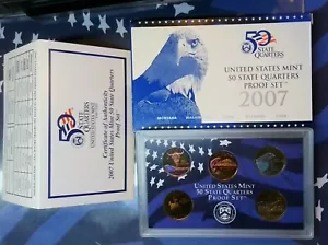 2007 S RAINBOW TONED Proof Quarter 5 COIN SET with Case, Box & COA - Picture 1 of 12