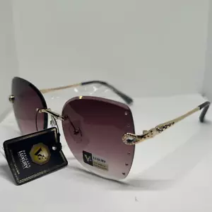 VG Women’s Rhinestone Rimless Bling Sunglasses - Picture 1 of 3