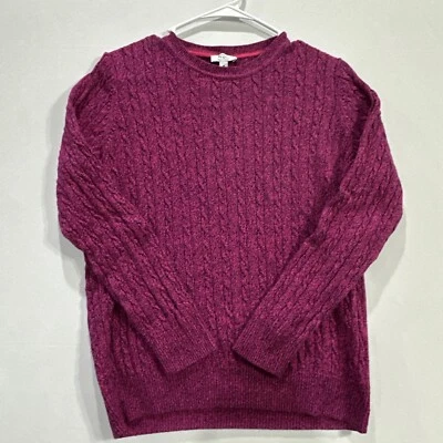 Kim Rogers Women's Medium Pink Crew Neck Cable Knit Pullover Sweater EUC - Image 1 of 4