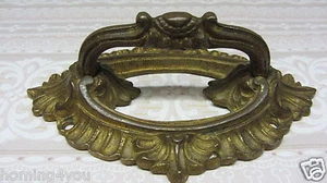 Jugendstil Möbel Beschlag Türbeschläge antik Messing Restauration Türgriff Griff - Picture 1 of 11