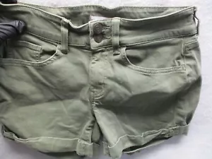so low rise green denim shorts sz 5 - Picture 1 of 6