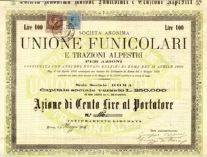 Società anonima UNIONE FUNICOLARI e TRAZIONI ALPESTRI - Orvieto - Foto 1 di 1