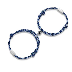2Pcs Magnetic Couple Bracelet Love Friendship Distance Bracelet Set Braided Rope - Picture 1 of 48