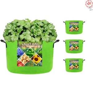 7 Gallon Fabric Pots - Breathable, Durable, and Aeration - 4 Pots with Handles