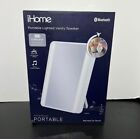 iHome Lighted Vanity Mirror with Bluetooth Speaker Portable 6in x 8in - New