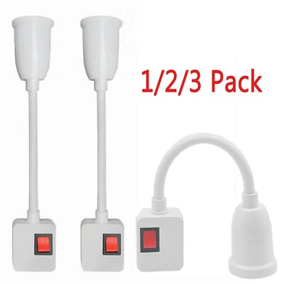 1/2/3 Pack E26 E27 LED Light Bulb Lamp Holder Flexible Extension Adapter Socket - Image 1 of 4