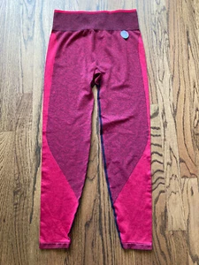 PINK VICTORIA'S SECRET MELIERT ROT NAHTLOS LEGGINGS HOHE TAILLE LARGE - Bild 1 von 8