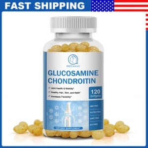 120 Softgels Glucosamine Chondroitin MSM Vitamin D3 Bone & Joint Health Support - Picture 1 of 9