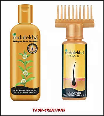 Indulekha Bhringa Hair Oil 100 ml & Hair Cleanser 200 ml-Combo Natural Hair Care - Image 1 of 4