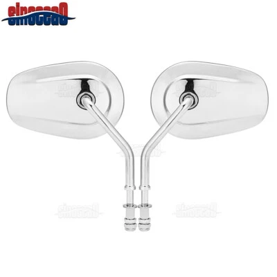 Chrome Rear View Mirrors For Harley Davidson Sportster XL 1200 883 FLSTC FLSTF - Image 1 of 4