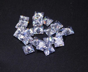 19 Cts 20 Pcs Lab Created C Z Square Cut Lot Loose Gemstone 5 MM P-3467 - Picture 1 of 9