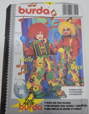 Burda 3840 Childs Clown costume Bello & Picco Sewing Pattern sz 2-6 - Image 1 of 3