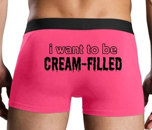 Boxer uomo Knaughty Knickers I Want To Bo pieno di panna rosa fluo - Foto 1 di 12