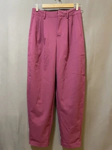 NWOT Free Pople Women Adjustable Zip Front Hi-Rise Pleated Peg Pants Size 0 Pink - Picture 1 of 11