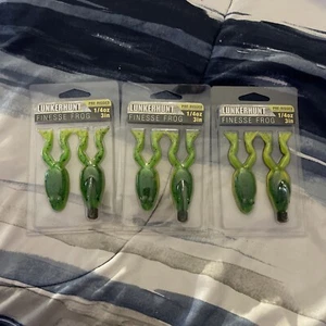 3x (2pk) Lunkerhunt Pre-Rigged Topwater Finesse Frogs 1/4 oz. Fishing Lures 3in - Picture 1 of 3