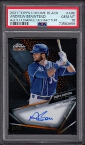 Andrew Benintendi Topps 2021 cromo negro #ABE refractor naranja automático/25 PSA 10 - Imagen 1 de 2