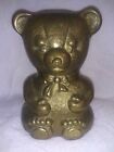 Vintage Brass Teddy Bear 8" Bank