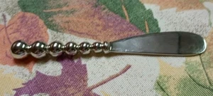 Godinger Cheese Butter Knive Spreader Silver Plated Pearl Design - Picture 1 of 5