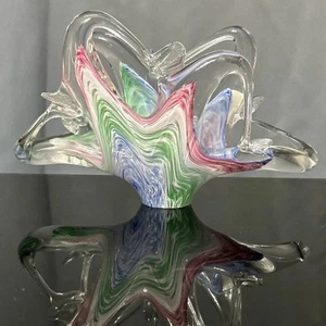 Murano Glass Decor Pc Trinkets Napkin Holder Mail Genuine Hand Blown Italy - Picture 1 of 19