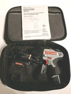 Craftsman Nextec 12 Volt Lithium Ion Cordless 3/8 In Reversible Drill Set - Image 1 of 4