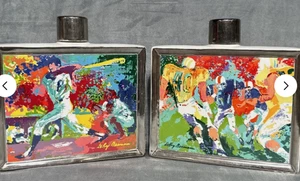 2er Set Vintage 1979 LeRoy Neiman Football Baseball Whiskey Dekanter LE Keramik - Bild 1 von 7