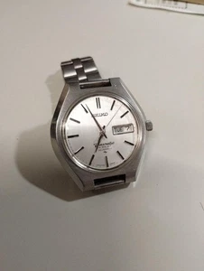 Seiko Presmatic 30 Automático Plateado Esfera Blanca Fecha Usado SA926 - Imagen 1 de 6