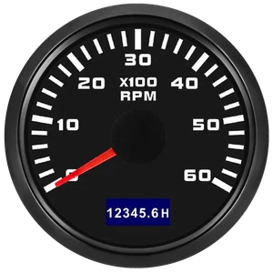 52mm Car Boat Marine Tachometer 0-6000RPM RPM Gauge LCD Tacho Digital Hour Meter - Picture 1 of 8