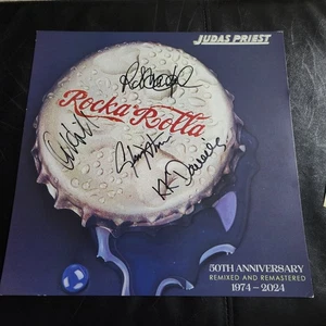 FL - JUDAS PRIEST - ROCKA ROLLA - Signed Large Promo Flat by 4 OG Members #2 - Picture 1 of 8