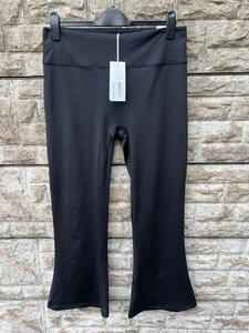 New Tag £37.99 Ladies Slazenger Black Flared Activewear Jogger Leggings UK 16 - Picture 1 of 14