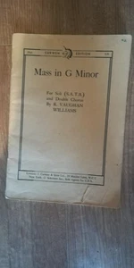 Vaughan Williams Mass in G minor for Choir, Organ (Latin Words) - Vocal Score - Picture 1 of 1