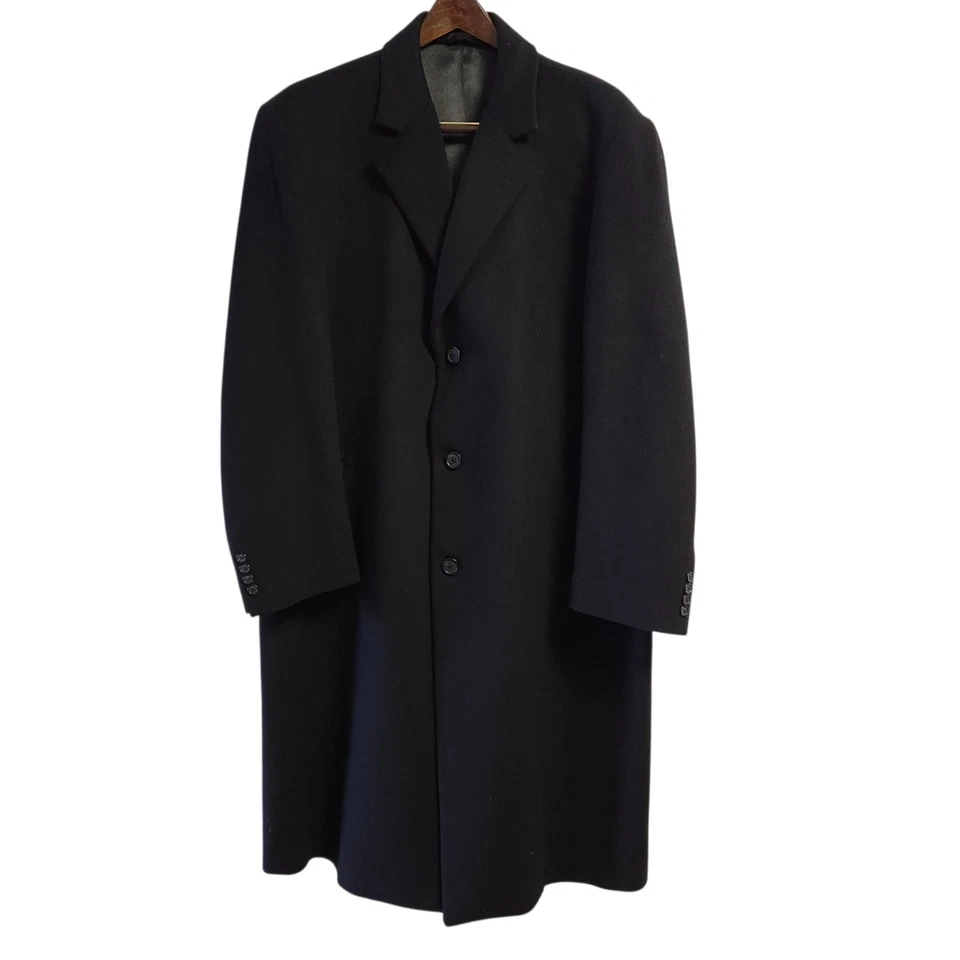 Casaco trench coat Stafford Performance masculino 44R lã náilon 3 botões preto  - Imagem 1 de 4