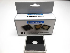 14 mm - 10 quadratische Quadrum Münzkapselhalter für 1/20 Unzen Gold Panda & Maple Leaf - Bild 1 von 7